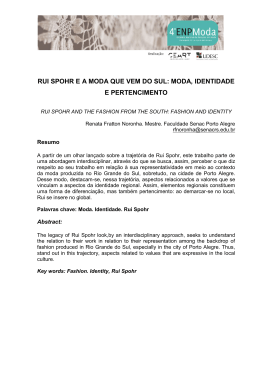 RUI SPOHR E A MODA QUE VEM DO SUL: MODA