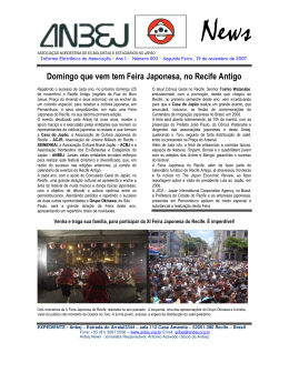 Domingo que vem tem Feira Japonesa, no Recife Antigo