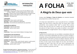 A Alegria de Deus que vem