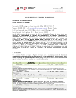 ATA DE REGISTRO DE PREÇOS Nº 2014ARP010