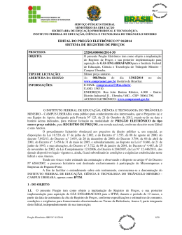 EDITAL DO PREG&Atilde;O ELETR&Ocirc;NICO N&ordm; 01/2014 SISTEMA DE