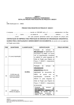 PREG&Atilde;O PARA REGISTRO DE PRE&Ccedil;OS N