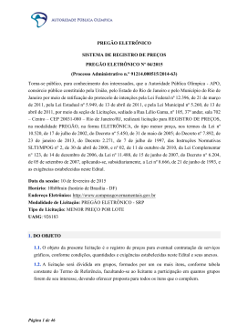 Edital n&deg; 04/2015 - APO - Autoridade P&uacute;blica Ol&iacute;mpica