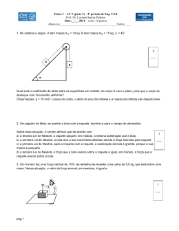 p&aacute;g.1 F&iacute;sica I - AV 1 (parte 2) &ndash; 2&ordm; per&iacute;odo de Eng