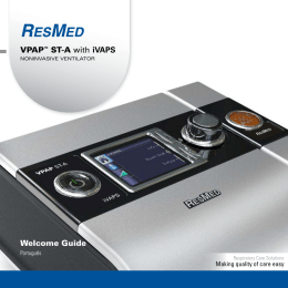 Welcome Guide VPAP&trade; ST-A with iVAPS