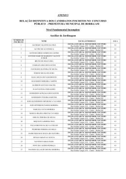 ANEXO I RELA&Ccedil;&Atilde;O DEFINITIVA DOS CANDIDATOS