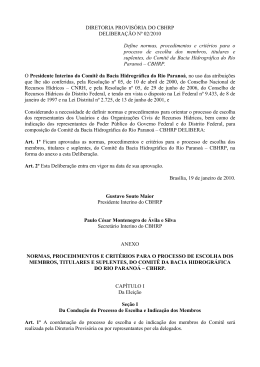 Deliberação nº 02/2010 – Regras Eleitorais