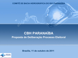 CBH PARANAÍBA Proposta de Deliberação Processo Eleitoral