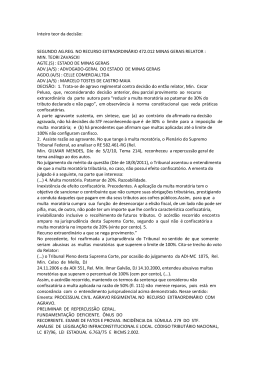 Inteiro teor da decisão - Advocacia Geral do Estado de Minas Gerais