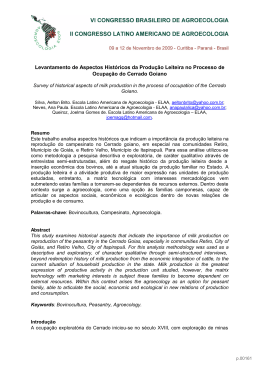 Levantamento de Aspectos Hist&oacute;ricos da Produ&ccedil;&atilde;o Leiteira no