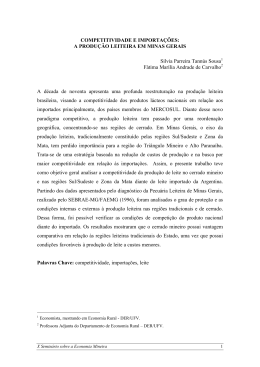 COMPETITIVIDADE E IMPORTA&Ccedil;&Otilde;ES: A PRODU&Ccedil;&Atilde;O LEITEIRA