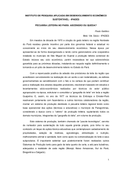 ipades pecu&aacute;ria leiteira no par&aacute;: ascens&atilde;o ou q