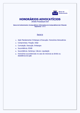 HONORÁRIOS ADVOCATÍCIOS