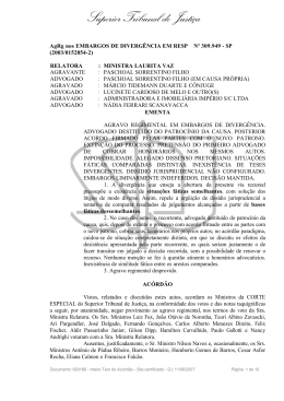 agravo regimental em embargos de diverg&ecirc;ncia. advogado
