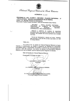 AC&Oacute;RD&Atilde;O N. 16,257 - Tribunal Regional Eleitoral de Santa Catarina