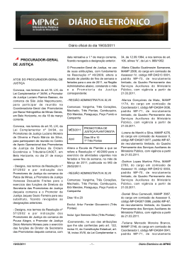 Di&aacute;rio oficial do dia 19/03/2011 PROCURADOR