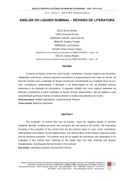 an&aacute;lise do liquido ruminal &ndash; revis&atilde;o de literatura