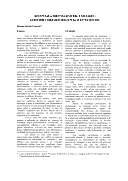 incorporar a rob&oacute;tica aplicada &agrave; soldagem