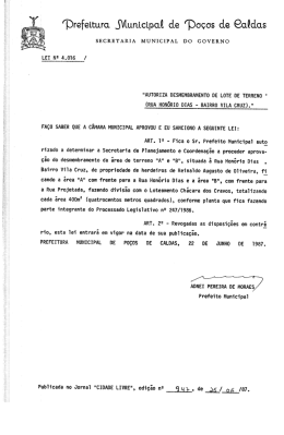rprefeitura Municipal de "Doços de Quidas