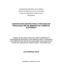 AGENTES INTELIGENTES PARA O PROCESSO DE NEGOCIA&Ccedil;&Atilde;O