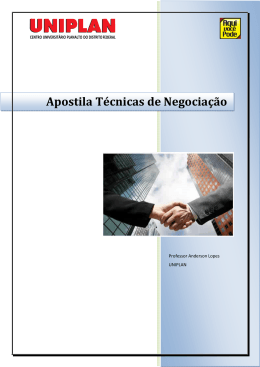 Apostila T&eacute;cnicas de Negocia&ccedil;&atilde;o