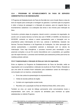 2.6.4 - PROGRAMA DE ESTABELECIMENTO DA FAIXA DE