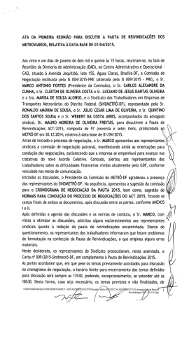 Ata 1ª Reunião de Negociação do Acordo Coletivo - sindmetro-df