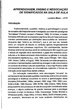 Aprendizagem, ensino e negocia&ccedil;&atilde;o de significados na sala de aula