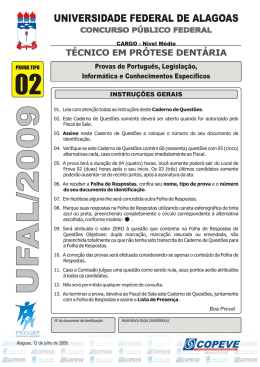 Prova - M&eacute;dio - T&eacute;cnico Em Pr&oacute;tese Dent&aacute;ria Tipo 2
