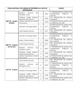 ZONA ELEITORAL POR ORDEM DE PREFERÊNCIA E LISTA DE