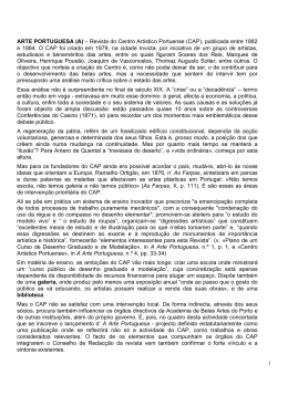 ARTE PORTUGUESA (A) &ndash; Revista do Centro Art&iacute;stico Portuense