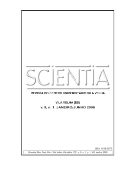 REVISTA do cEnTRo unIVERSIT&aacute;RIo VIlA VElhA VIlA VElhA