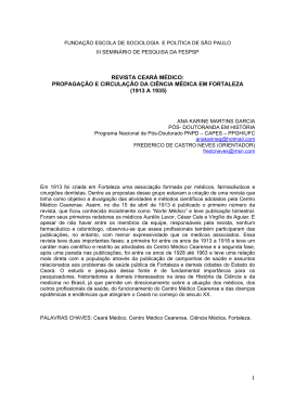revista cear&aacute; m&eacute;dico: propaga&ccedil;&atilde;o e circula&ccedil;&atilde;o da ci&ecirc;ncia