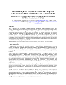vis&atilde;o geral sobre a inspe&ccedil;&atilde;o em cord&otilde;es de solda atrav&eacute;s de