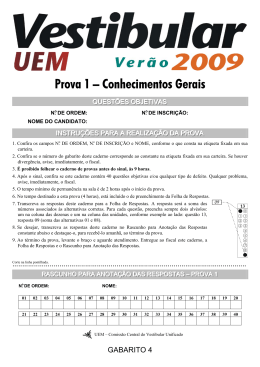 Prova 1 &ndash; Conhecimentos Gerais (Gabarito 4)