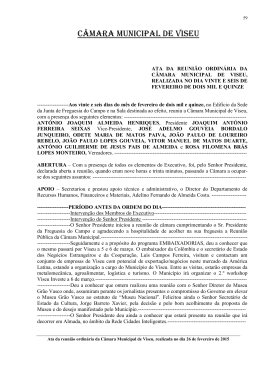 acta da reuni&atilde;o ordin&aacute;ria da c&acirc;mara municipal de viseu, realizada