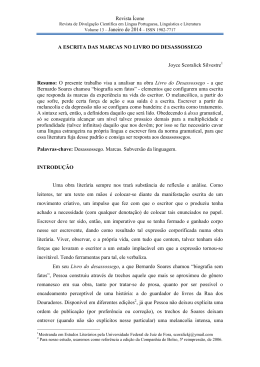 a escrita das marcas no livro do desassossego - UEG