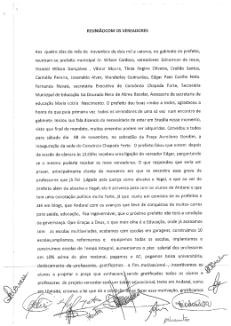 REUNiÃocoM os vEREAooREs Aos quatro días do mês