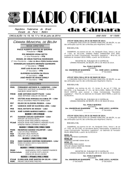 Di&aacute;rio Oficial da C&acirc;mara Municipal de bel&eacute;m
