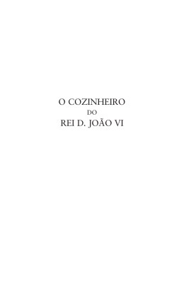 O COZINHEIRO REI D. JOÃO VI