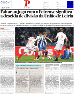 Faltar ao jogo com o Feirense significa a descida de divisão