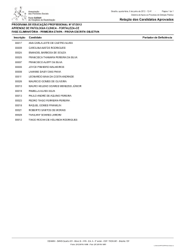Relação dos Candidatos Aprovados