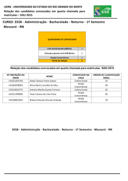 A rela&ccedil;&atilde;o dos candidatos convocados em quarta chamada