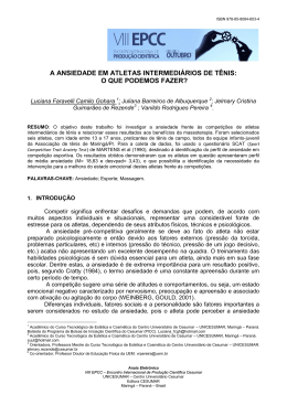 a ansiedade em atletas intermedi&aacute;rios de t&ecirc;nis: o que podemos fazer?