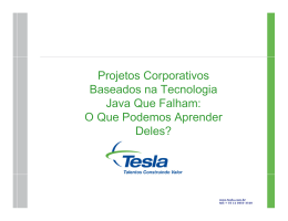 Projetos Corporativos Baseados na Tecnologia Java Que Falham: O