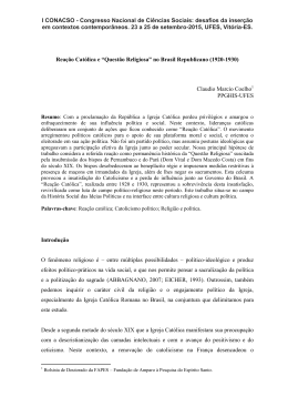 I CONACSO - Congresso Nacional de Ci&ecirc;ncias Sociais: desafios da