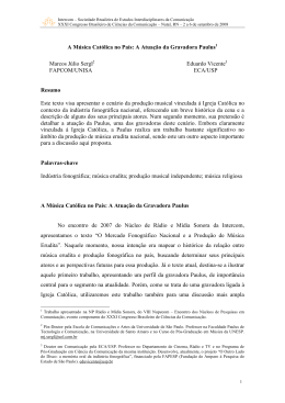 A M&uacute;sica Cat&oacute;lica no Pa&iacute;s: A Atua&ccedil;&atilde;o da Gravadora