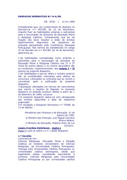 despacho normativo 6 A 90 - Instituto Superior de Ciências