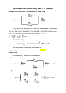 exemplo e exercícios de associação mista de resistores = exercícios