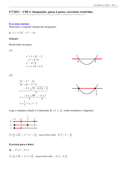 5/7/2011 – CDI-1: Inequações, passo à passo, exercícios resolvidos.